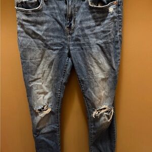 Women’s Distressed Slim Fit Jeans - Blue